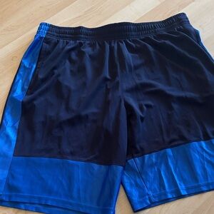 Dynamic Black and Blue Men's Athletic Shorts